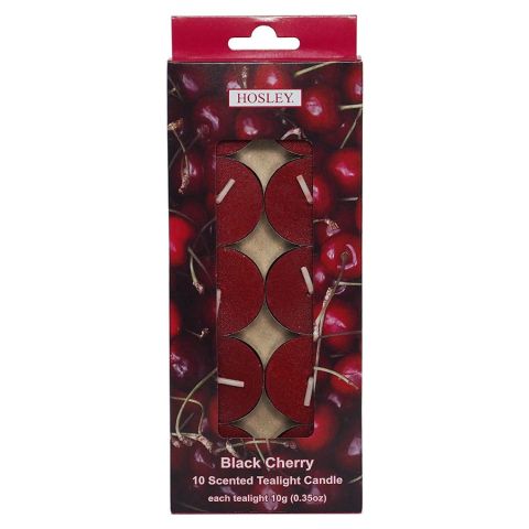 Hosley 120 Pack of Pressed Black Cherry Tealight Candles