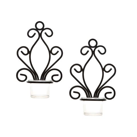 Hosley Set of 2, Metal Tealight Candle Wall Sconces 7.68 Inches High