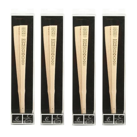 Hosley Set of 4,  Hand Carved Fan Shape Farmhouse Diffuser Replacement Reed Sticks 12.5" High
