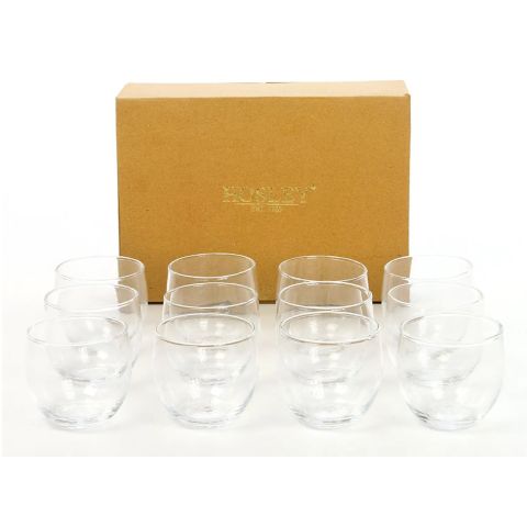 Hosley Set of 24, Clear Glass Tealight Candle Holders Roly Poly Style 2.5 Inch Diameter