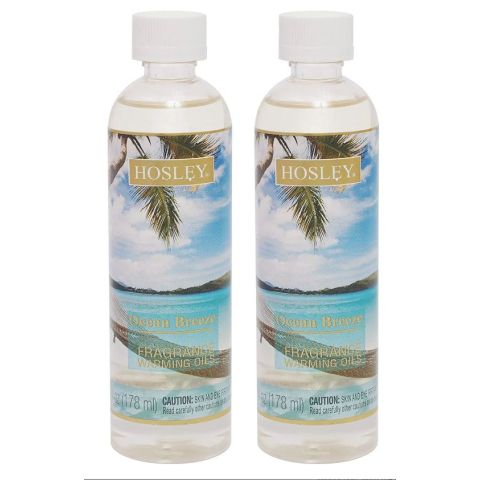 Hosley Set of 2, Ocean Breeze Warming Oils 6 oz. Ea.