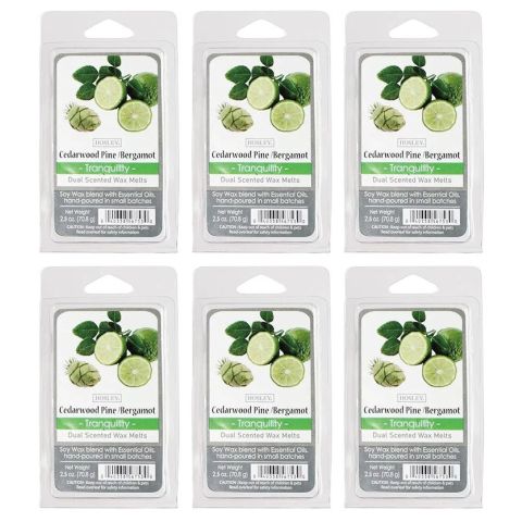 Hosley Set of 6, Cedarwood Pine Bergamot Scented Wax Cubes/Melts - 2.5 oz Each