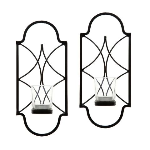 Hosley Set of 2, Metal Tealight Candle Wall Sconces