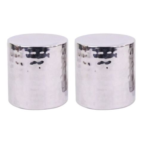 Hosley Set of 2, Silver Metal Pillar Candle Holders