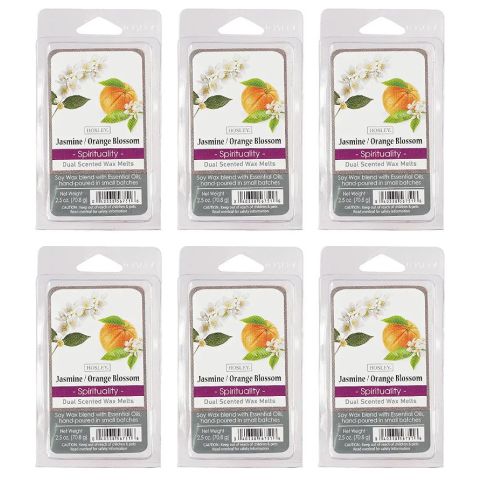 Hosley Set of 6, Jasmine Orange Blossom Scented Wax Cubes/Melts - 2.5 oz Each