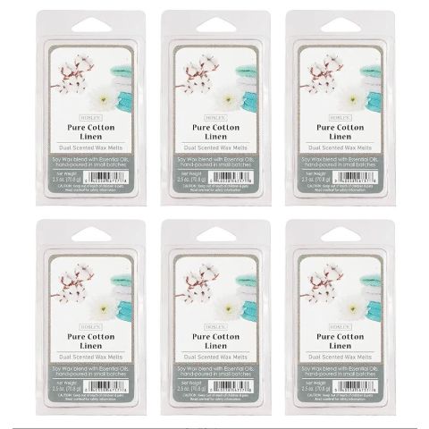 Hosley Set of 6, Pure Cotton Linen Scented Wax Cubes/Melts - 2.5 oz Each