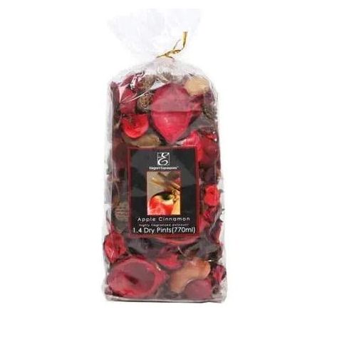 Hosley 4 oz. Bag Lightly Scented Apple Cinnamon Potpourri with Bonus Fragrance Refresher Oil