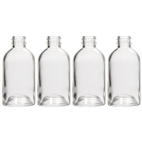 Hosley Set of 4, Boston Round Style Glass Diffuser Bottles 85 Milliliter (Bottles Only/No Lids) Great for Storing Essential Oils, Do it Yourself Diffusers, Crafts, & Projects