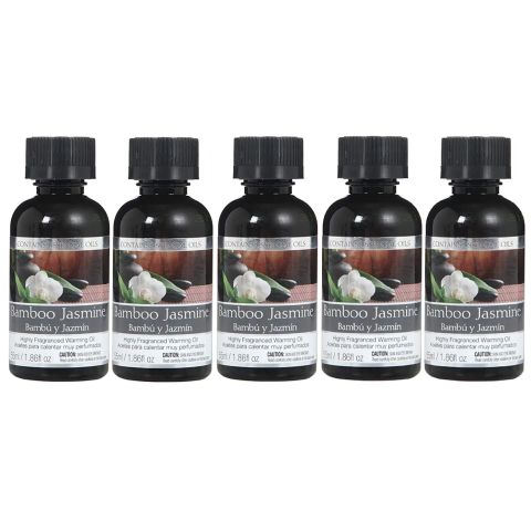 Hosley Set of 5, 55 ml Bamboo Jasmine Fragrance Warming Oils