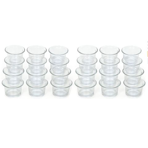 Hosley Set of 24, Clear Glass Oyster Tealight Candle Holders