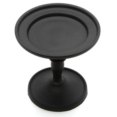 Hosley Black Metal Pillar Candle Holder 4.75 Inch High