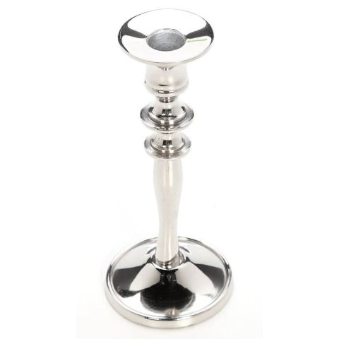 Hosley's 8" High Silver Finish Taper Candle Holder