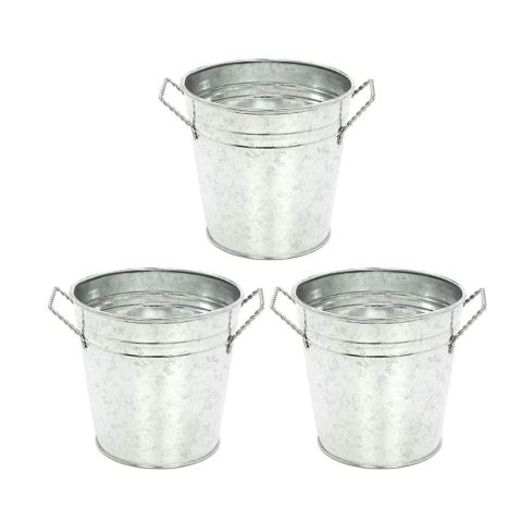 Hosley's Set of 3, Galvanized Planters - 5" Diameter