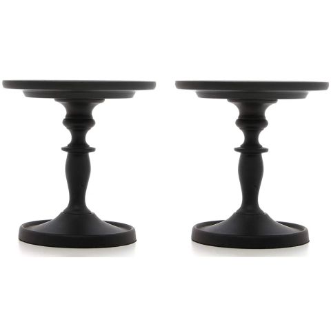 Hosley Set of 2, Black Pillar Holder - 4.75 Inch High