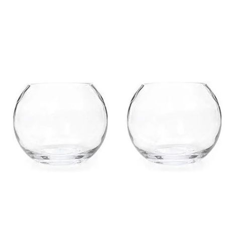 Hosley Set of 2, Glass Bowls - 6" Diameter