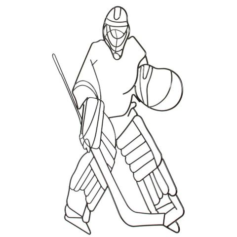 Hosley Black Metal Ice Hockey Player Stick Down Wall Décor - 29.25 Inch High