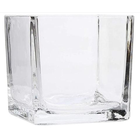 Hosley Clear Square Glass Tealight and Votive Candle Holder