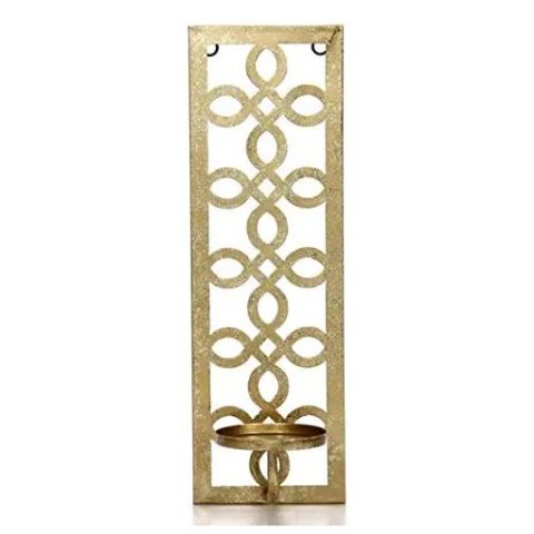 Hosley Gold Metal Tealight Wall Sconce 16.5 Inch High