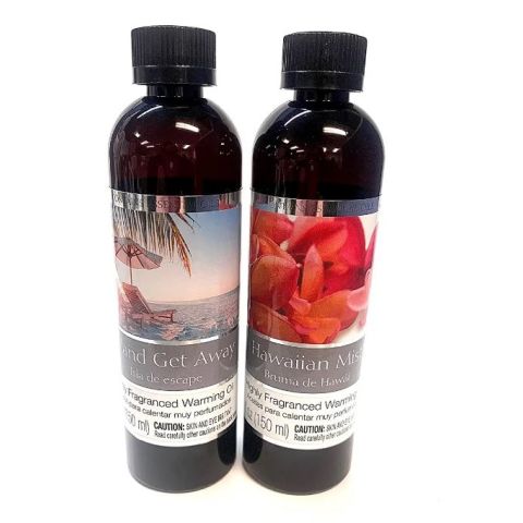 Hosley Set of 2, Assorted Fragrance Warming Oils 5oz Each - Island Get Away & Hawaiian Mist