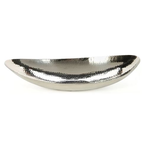 Hosley Hammered Stainless Steel Oval Bowl