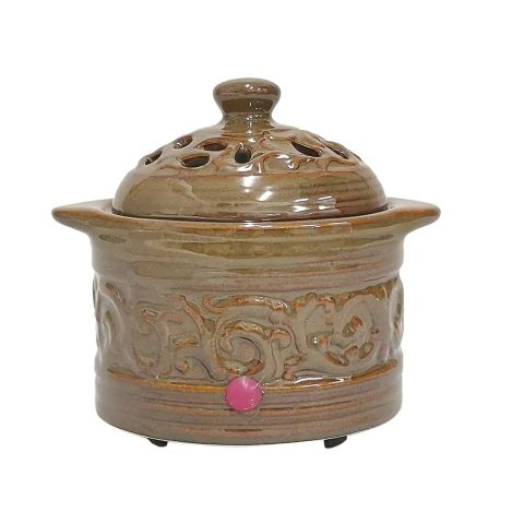 Hosley Brown Electric Potpourri Warmer in Gift Box - 120V / 60Hz / 13W