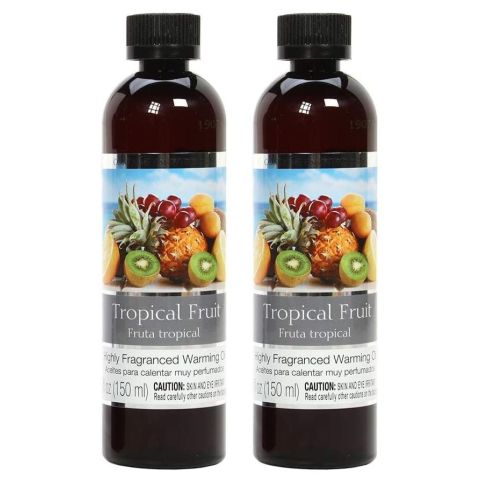 Hosley Set of 2, 5oz Tropical Fruit Fragrance Warming Oils