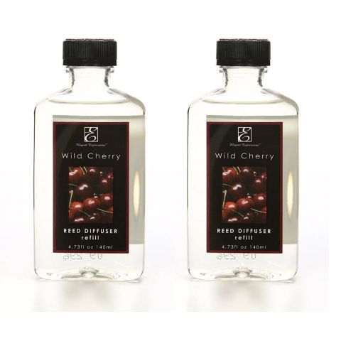 Hosley Set of 2, Wild Cherry Premium Reed Diffuser Refill Oil 140 ml Each. Made in The USA!