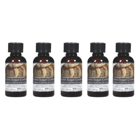 Hosley Set of 5, 55 ml. Warm Sugar Cookies Highly Scented Warming Oils