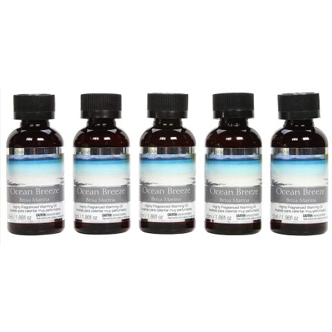 Hosley Set of 5, 55 ml Premium Ocean Breeze Highly Scented Warming Oils