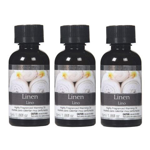 Hosley Set of 3, 55 ml Linen Fragrance Warming Oils