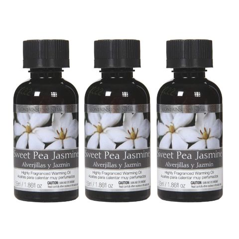 Hosley Set of 3, 55 ml Sweet Pea Jasmine Fragrance Warming Oils