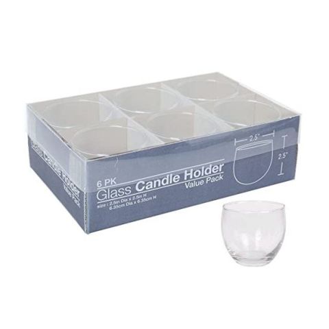 Hosley Set of 36, Clear Glass Roly Poly Style Tealight Candle Holders- 2.5 Inch Diameter 