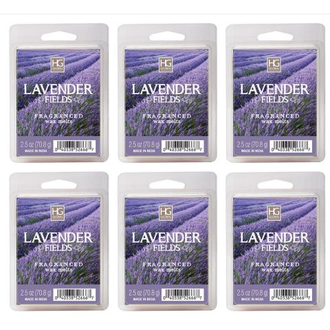 Hosley's Set of 6, Lavender Fields Wax Cubes - 2.5 oz Each