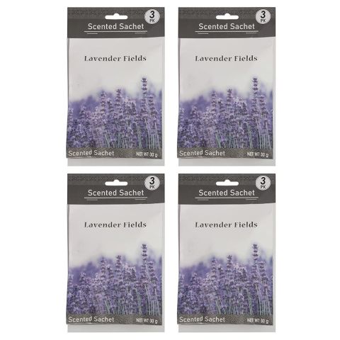 Hosley Set of 12, 1 oz Each, Lavender Fields Sachets - For Drawers or Closets