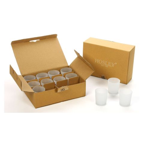 Hosley's Set of 24, Frosted White Glass Votive, LED Tealight Candle Holders