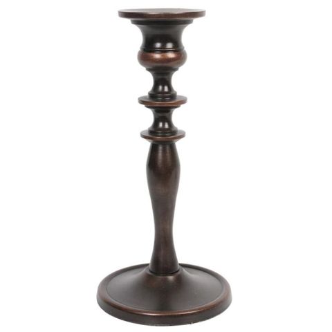Hosley Antique Bronze Taper Candle Holder - 8 Inches High