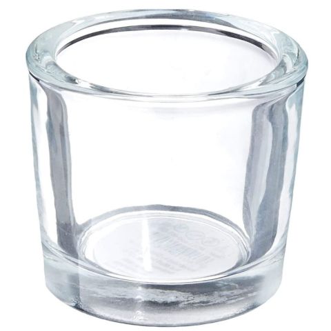 Hosley Set of 24, Clear Chunky Glass Tealight, LED Votive, Candle Holders - 2.4 Inch High