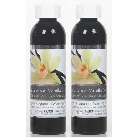 Hosley Set of 2, 5 oz. Sandalwood Vanilla Bean Fragrance Warming Oils