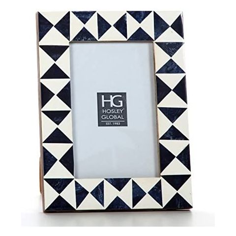Hosley's 4" x 6" Indigo Geo Resin Tabletop Picture Frame