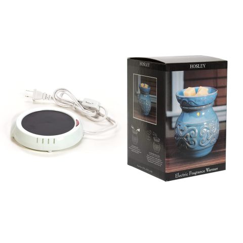 Hosley White Electric Candle Warmer & Blue Ceramic Electric Warmer