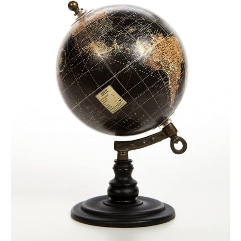 Hosley 10" High World Decorative Globe on Wood Stand