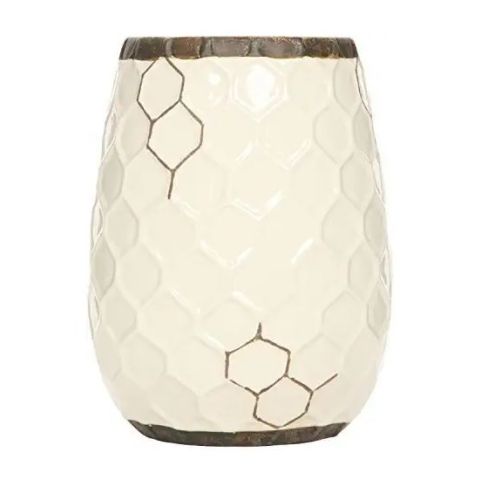 Hosley's Ceramic Honeycomb Vase 7.5 Inch High