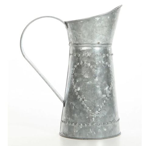 Hosley 9.25 Inch High Galvanized Decorative Pitcher