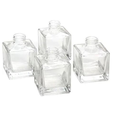 Hosley's Set of 4, Square Glass Diffuser Bottles (No Lids)