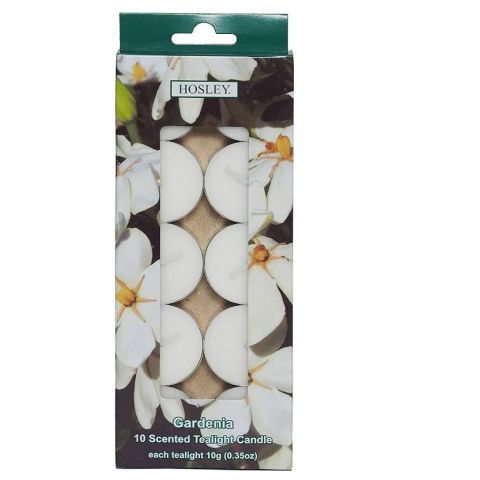 Hosley 120 Pack of Premium Highly Scented Gardenia Tea Light Candles.