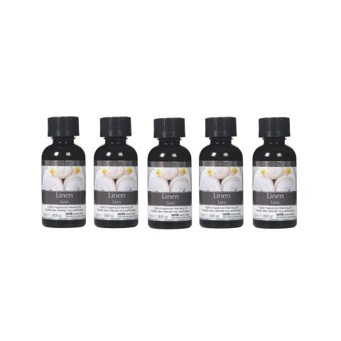 Hosley Set of 5, 55 ml Linen Highly Scented Warming Oils