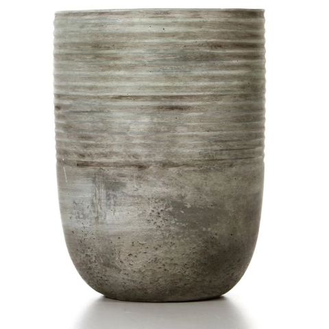 Hosley 7.5" Cement Mid Century Modern Grey Design Planter