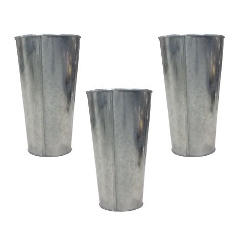 Hosley Set of 3, Silver Galvanized French Buckets