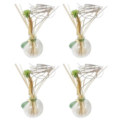 Hosley Set of 4, Glass Diffuser Bottles with Reed Sticks (NO Oil Included)