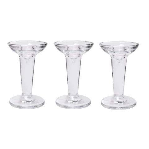 Hosley Set of 3, Glass Taper & Pillar Candle Holders